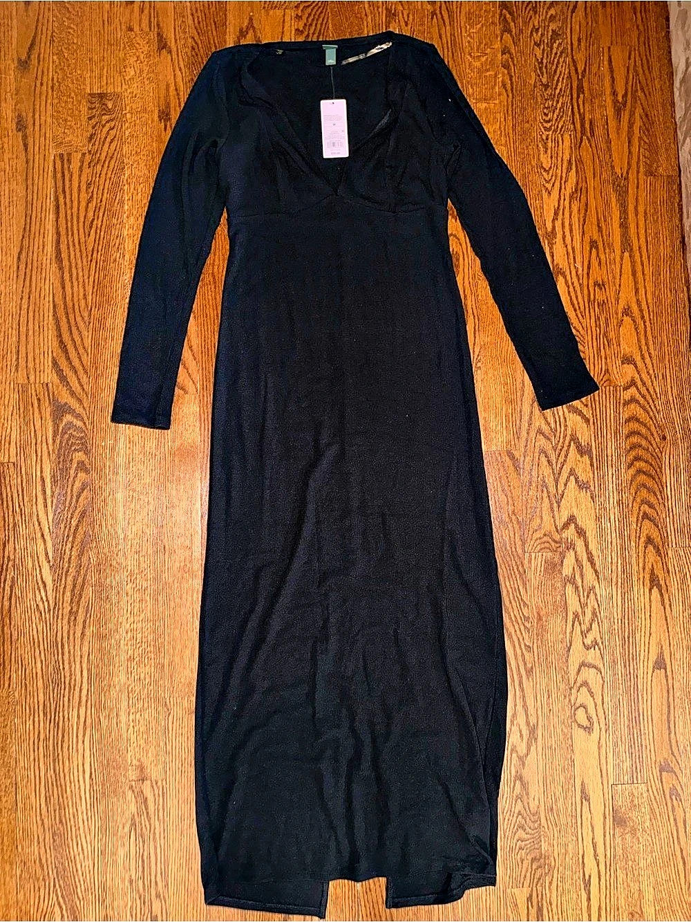 Wild  Fable Black Long Sleeve Maxi Dress NWT